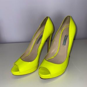 Prada patent leather neon heels